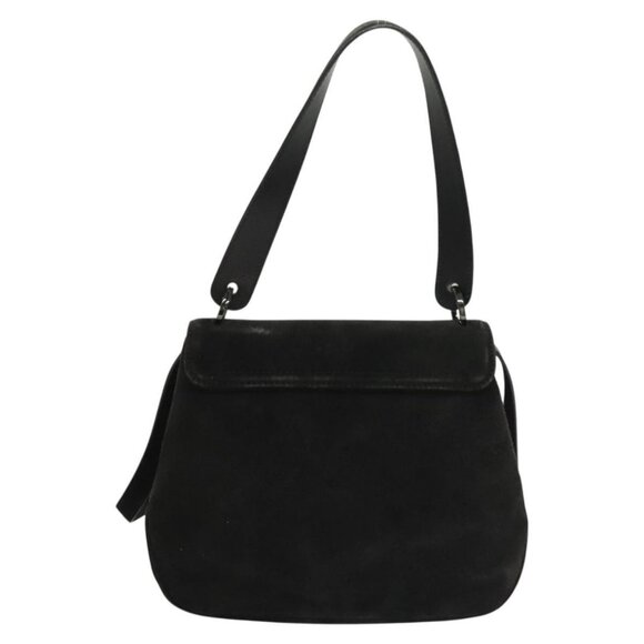 Salvatore Ferragamo Hand Bag Suede Black Silver Auth - Picture 3 of 16